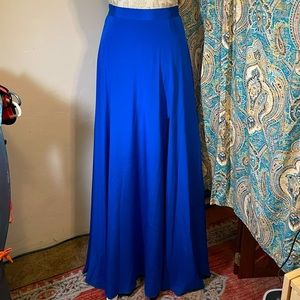 DKNY blue silk Maxi long Skirt with slit Size 2